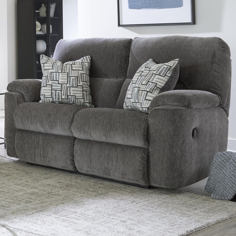 HomeStretch Payday Manual Loveseat in Pewter, , large