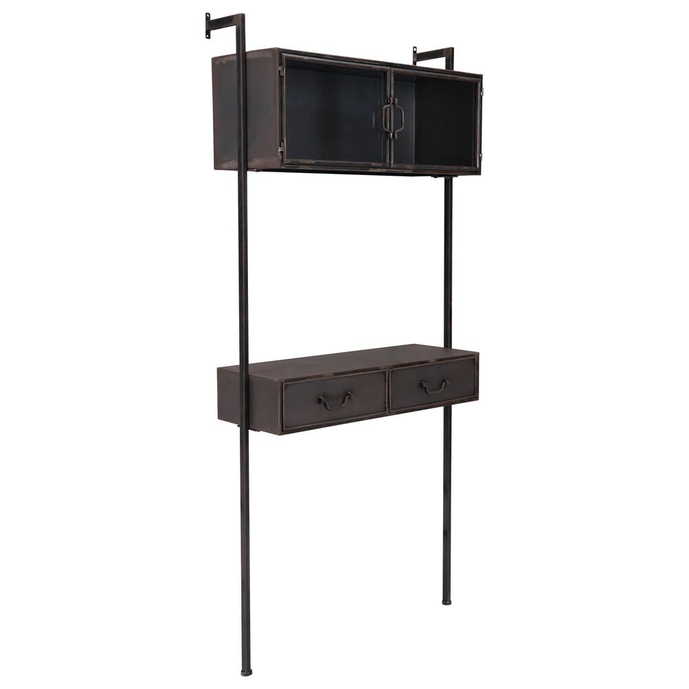 Zuo Modern Industrial Wall Desk in Distressed Black, , large