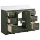 37B Lucerne 48" Single Bathroom Vanity in Deep Olive Green with Marble Top and Backsplash, , large