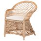 Baxton Studio Casilda Arm Chair with Natural Rattan in White, , large