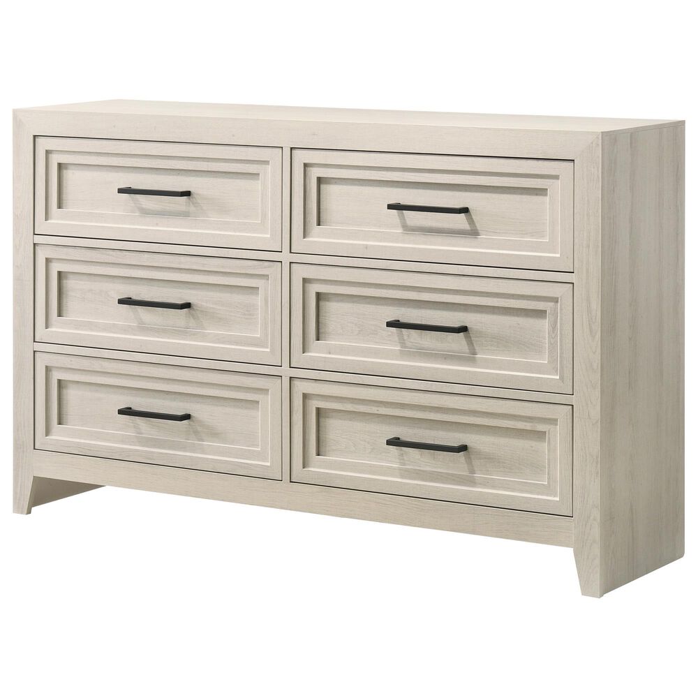 Crown Mark Lorriane 5 Piece King Panel Bedroom Set in White, , large