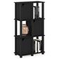 HOMLUX 4-Tier Storage Bookcase with Three Doors in Black Oak and Black, , large