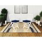 CorLiving Miramar Patio Folding Chair in White/Navy Blue (Set of 2), , large