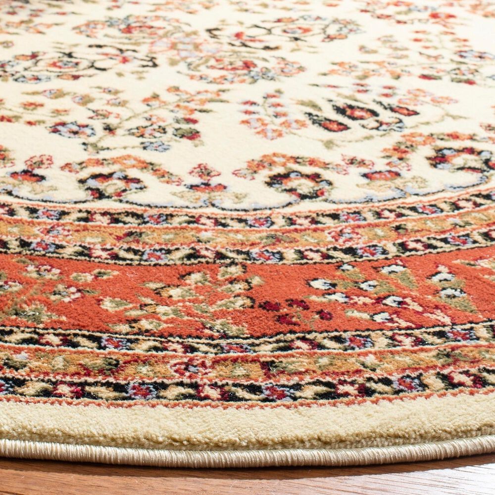 Safavieh Lyndhurst 5&#39;3&quot; Round Ivory and Rust Area Rug, , large