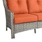 HOMLUX Outdoor Wicker Conversation Sofa in Coarse Orange, , large