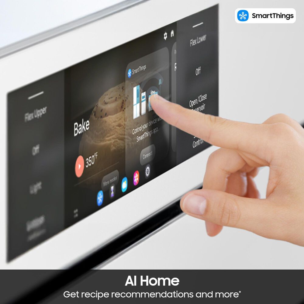 Samsung Bespoke 2-Piece Kitchen Package with White Bespoke 30" Single Wall Oven and Black 36" Induction Cooktop, , large