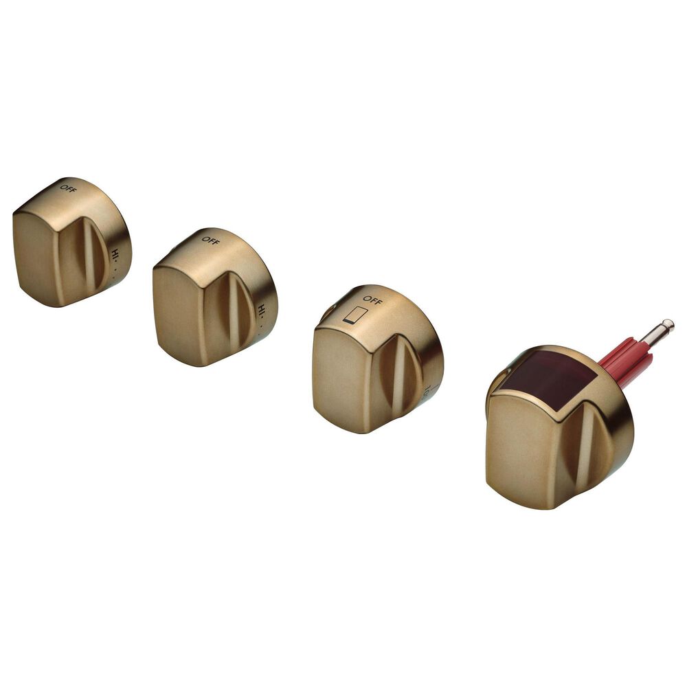 Wolf Appliances 48" and 60" Dual Fuel Range Knob Kit in Brushed Brass, , large