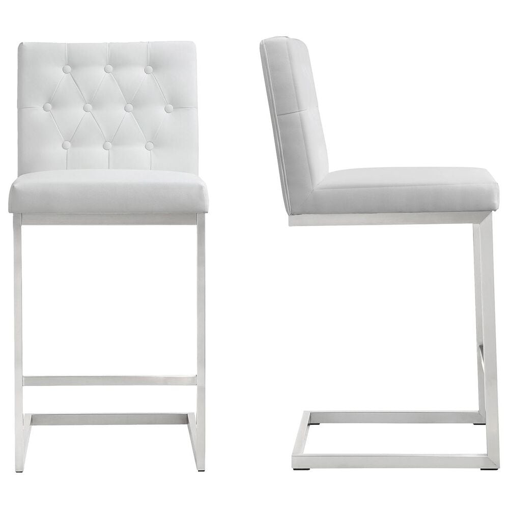 Tov Furniture Helsinki Counter Stool in White (Set of 2), , large