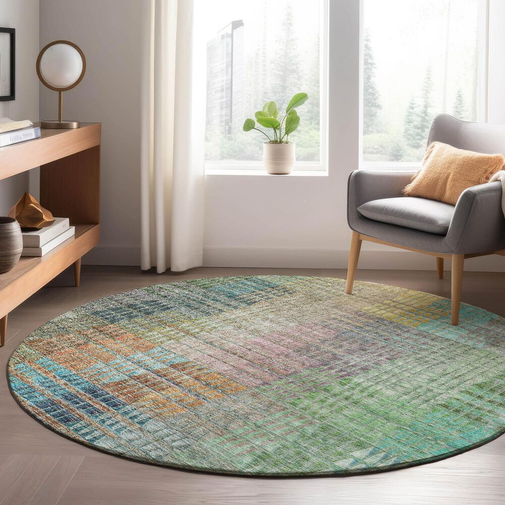 Dalyn Rug Company Trevi TV6 8&#39; Round Green Area Rug, , large