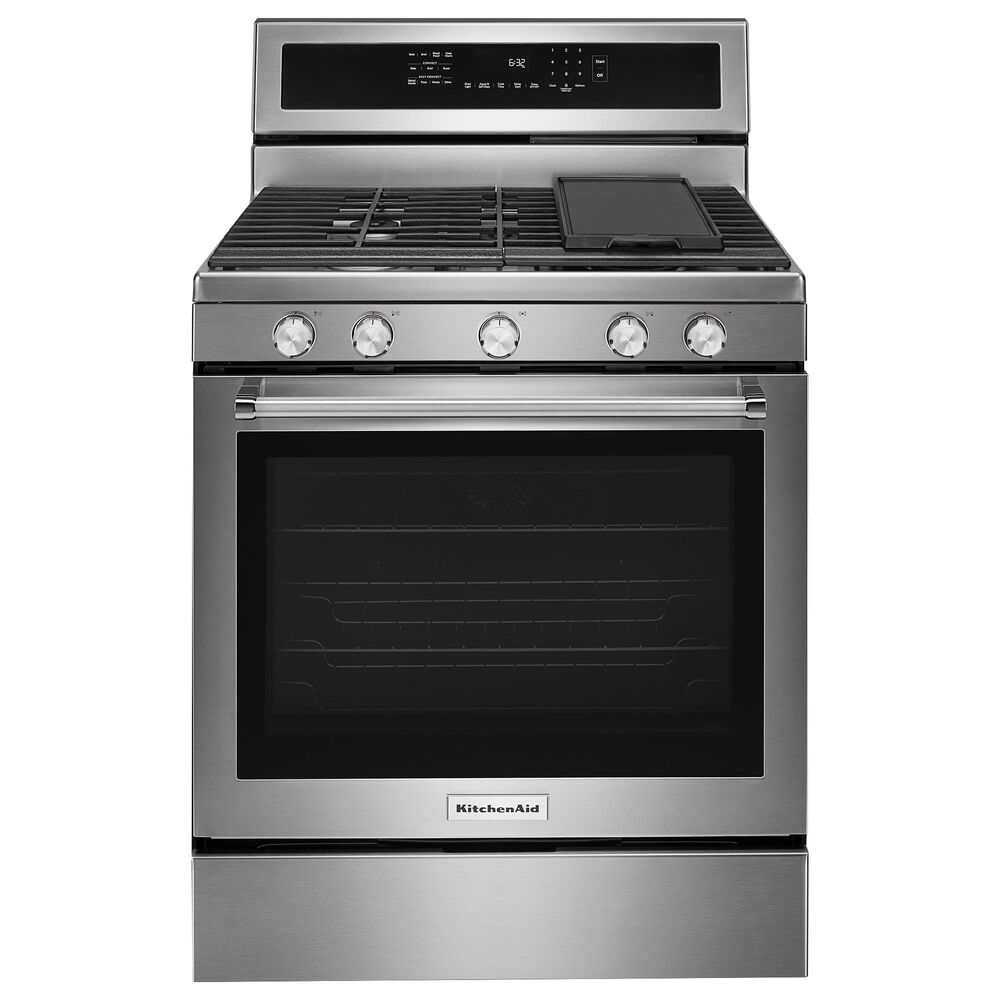 KitchenAid 4pc Kitchen Package with Refrigerator, Range, Microwave, and Dishwasher in Stainless Steel, , large