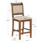 Linon Home Decor Emmy 26" Counter Stool with Tan Cushion in Cherry, , large