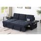 HOMLUX 84"W Reversible Sleeper Sectional Sofa with Storage Chaise, Cup Holders, USB, in Dark Grey, , large