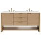 James Martin Vanities Solene 72" Double Bathroom Vanity in Seaside Oak with 3 cm Ethereal Noctis Quartz Top, Rectangular Sinks and FreePower Wireless Charger, , large