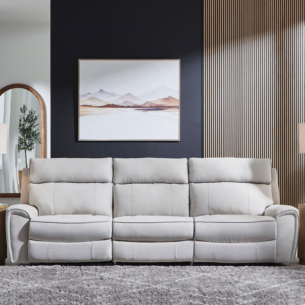 Ashley Social Pointe 3-Piece Power Symmetrical Reclining Sectional in Pearl and Ash, , large