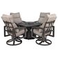 Tropitone Banchetto and Lakeside 5-Piece Round Firepit Chat Set in Graphite, , large