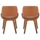 LumiSource Fabrico Mid-Century Modern Dining/accent Chair in Walnut and Camel Faux Leather by LumiSource - Set of 2, , large
