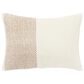 Rizzy Home 14" x 20" Solid Down Filled Lumbar Pillow in Natural and Camel, , large