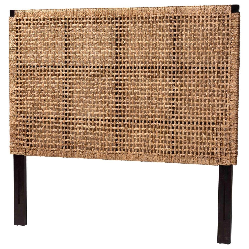 Baxton Studio Alise King Headboard in Natural Brown and Dark Brown, , large