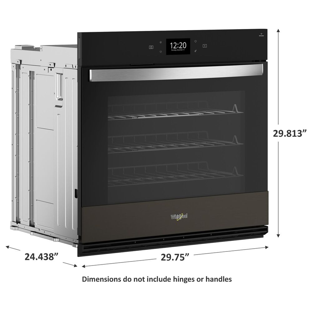 Whirlpool 30&quot; Single Smart Wall Oven with Air Fry in Black Stainless Steel, , large