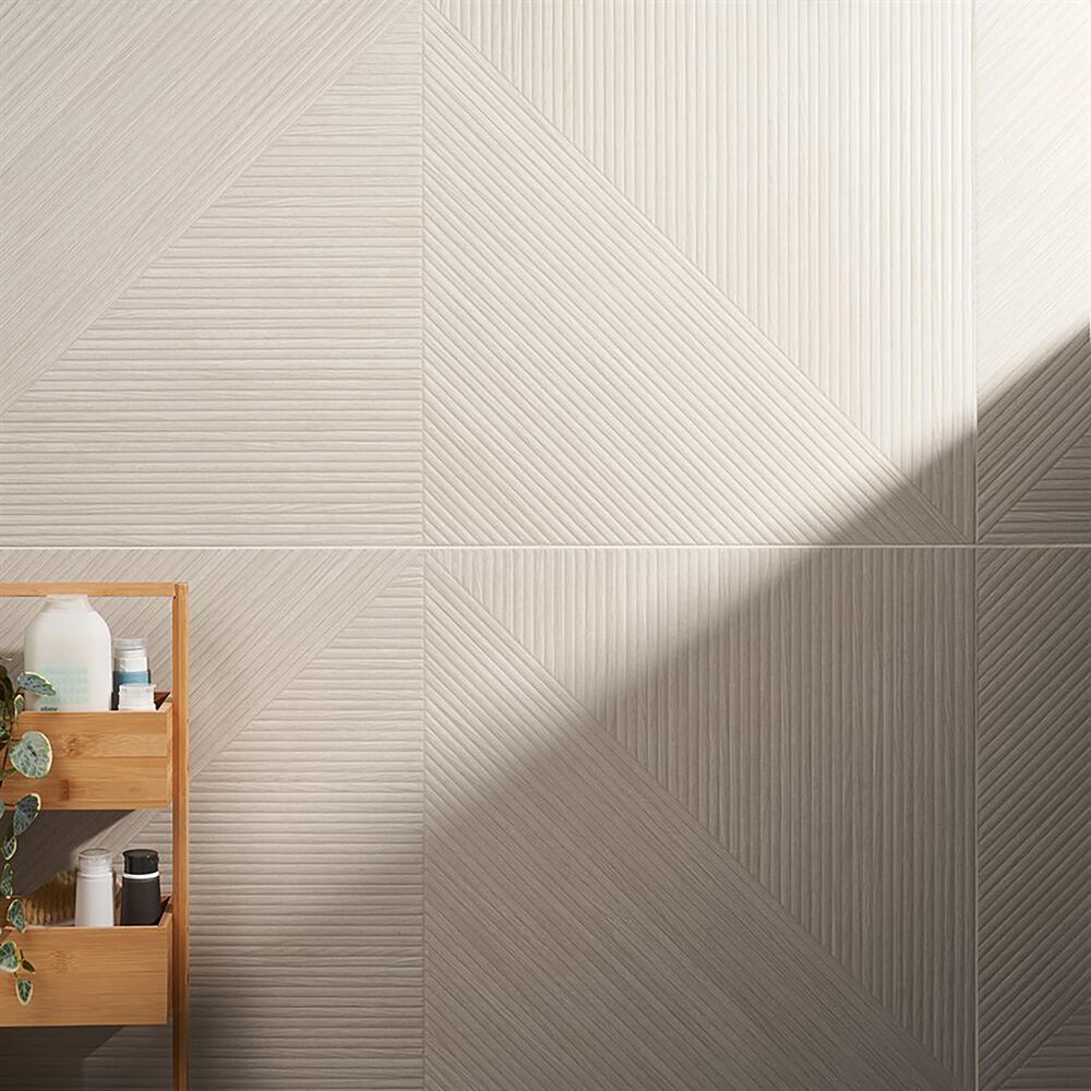 Soho Studio Lounge Ribbed Ash 24&quot; x 48&quot; Porcelain Tile, , large