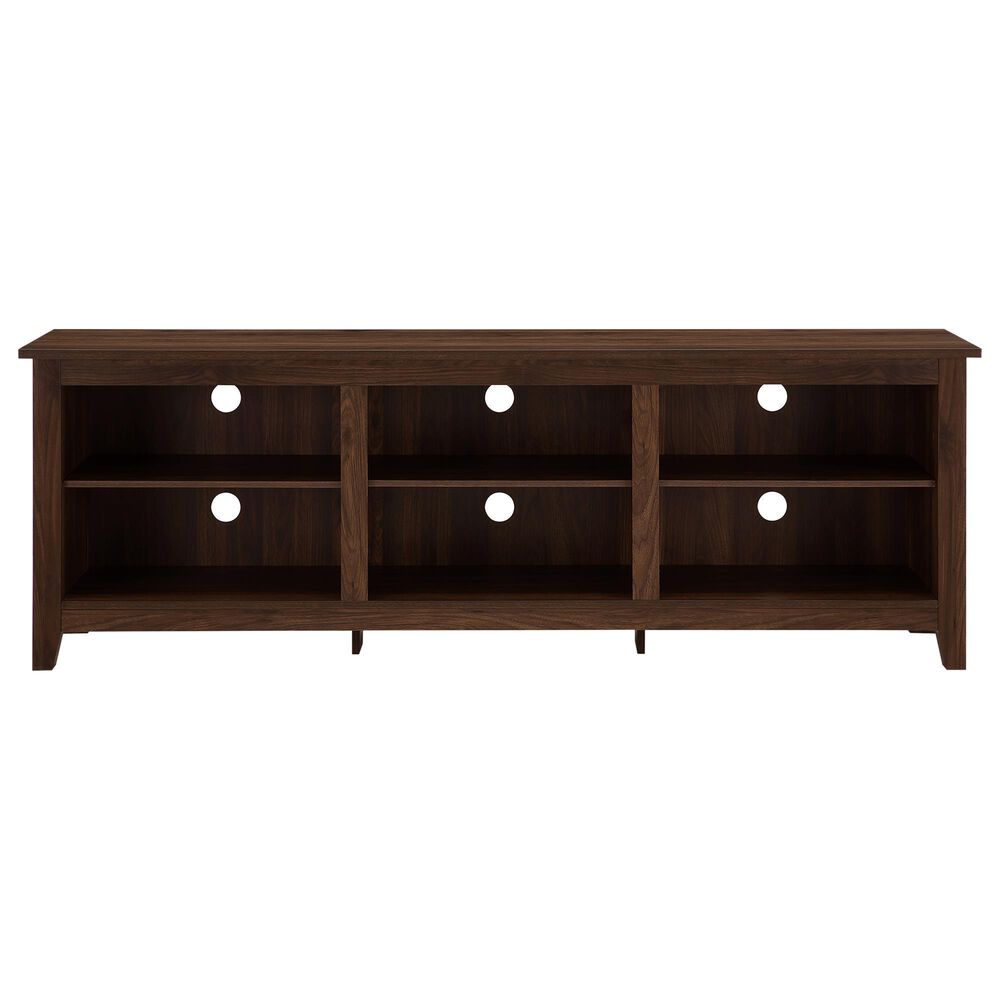 Walker Edison Essential 70&quot; TV Stand in Dark Walnut, , large