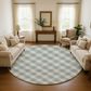 Dalyn Rug Company Soft Essentials Plaid Blue 8" Round Indoor/Outdoor Area Rug, , large