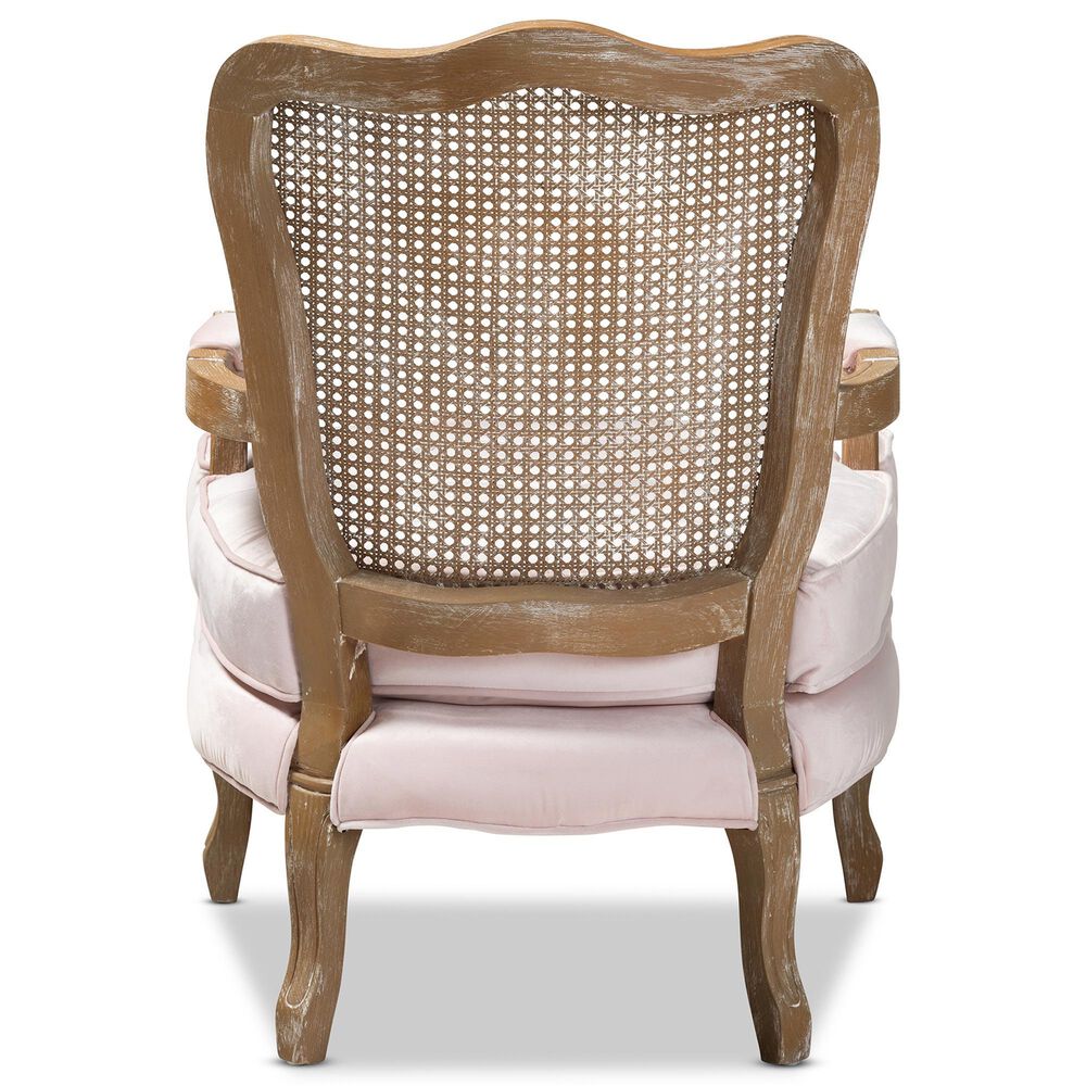 Baxton Studio Vallea Arm Chair in Light Pink, , large