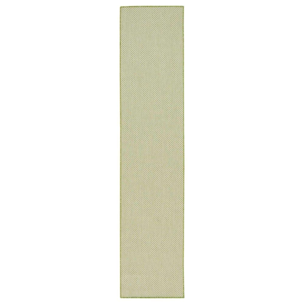 Nourison Courtyard Ivory and Green 2&#39;2&quot; x 8&#39; Indoor/Outdoor Runner, , large