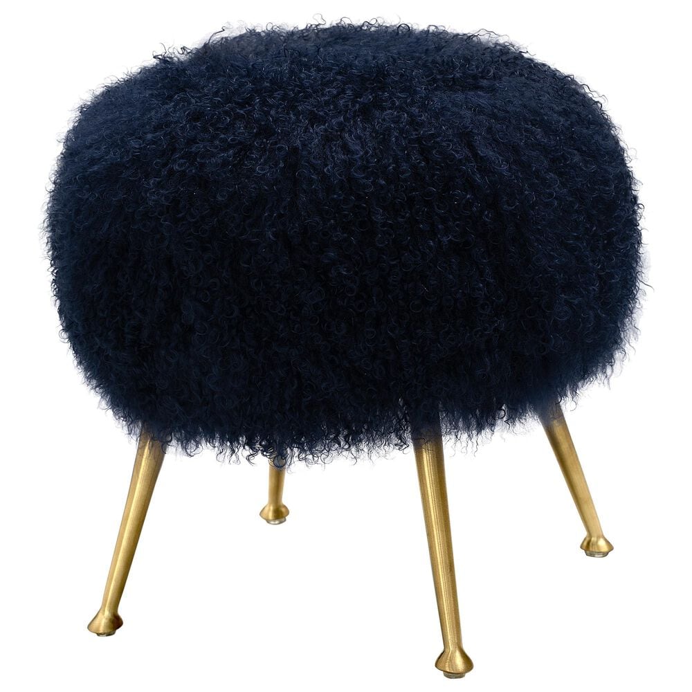 Safavieh Anna Ottoman in Navy and Gold, , large