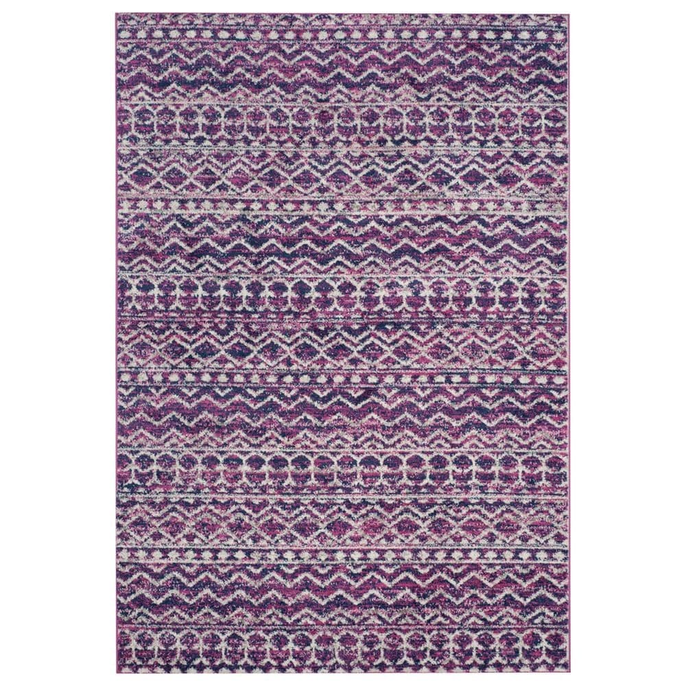 Safavieh Madison MAD606M 5"1" x 7"6" Fuchsia and Navy Area Rug, , large