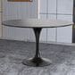 Leisuremod LeisureMod Verve Collection 48 Round Dining Table, Black Base with Sintered Stone Black Top, , large