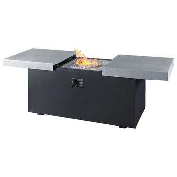 Plank and Hide Rectangular Functional Fire Pit in Black and Concrete, , large