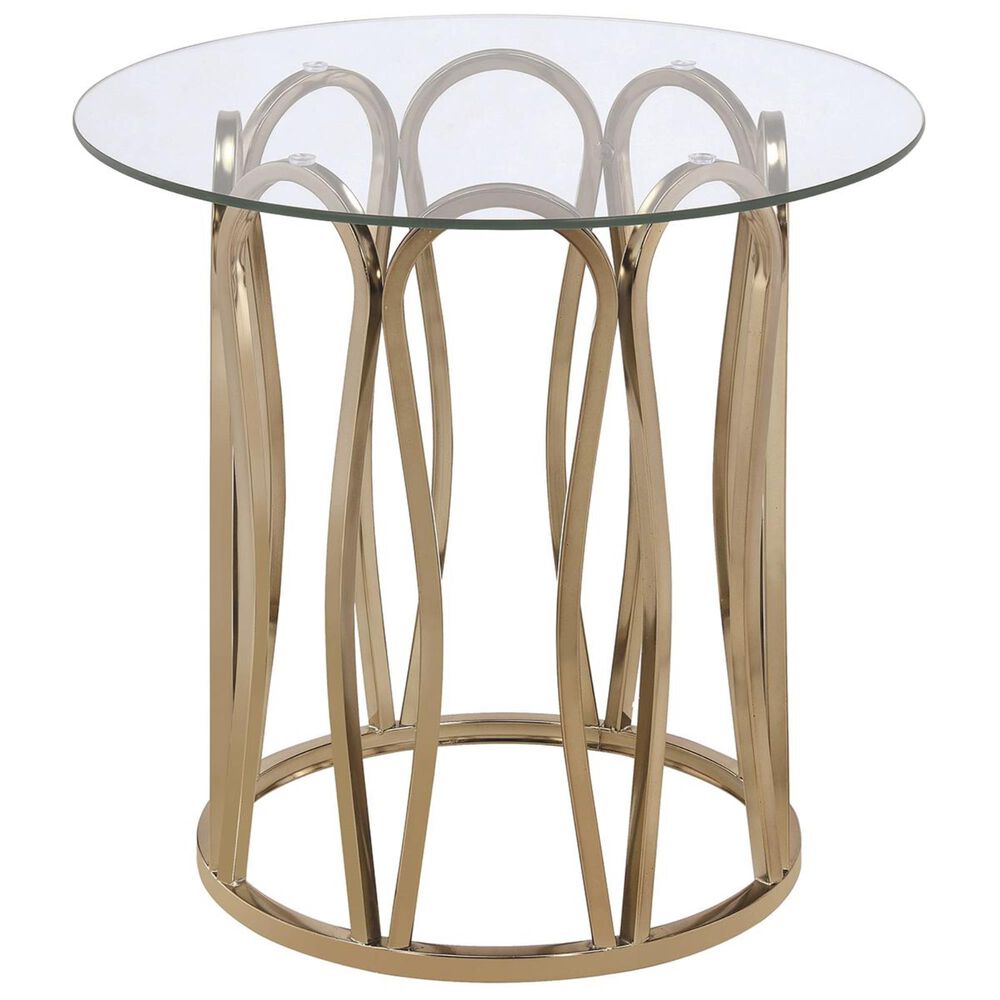 Scott Living Round End Table in Chocolate Chrome, , large