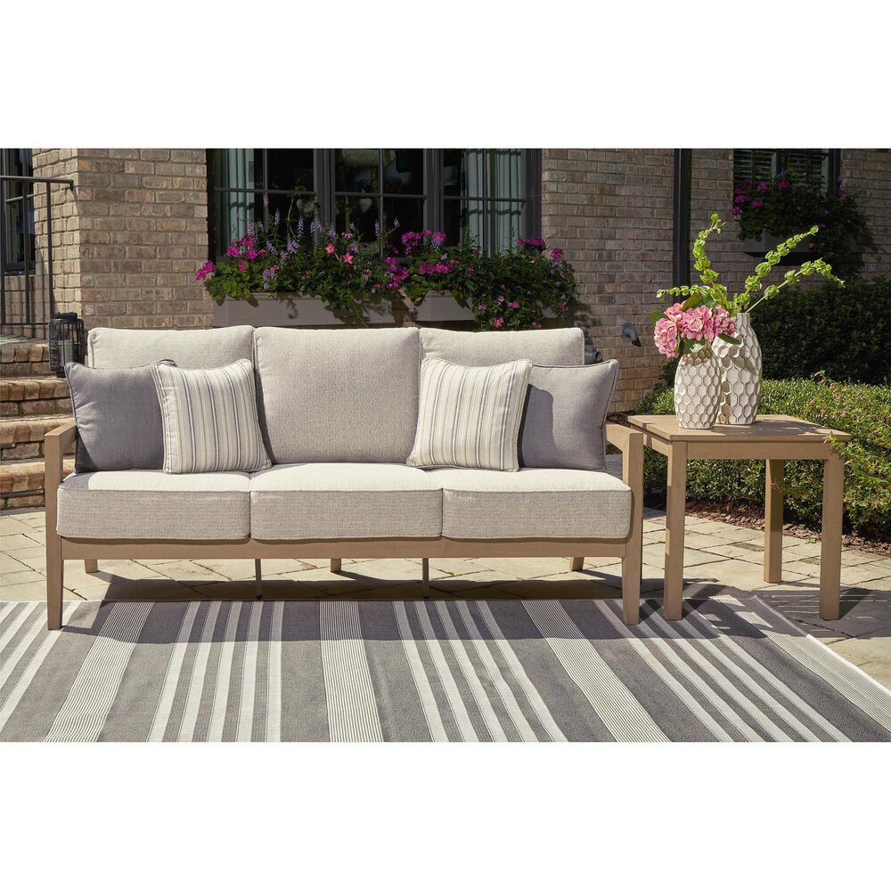 Ashley Hallow Creek Outdoor End Table in Driftwood, , large