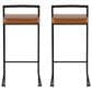 Lumisource Fuji Stackable Barstool with Camel Faux Leather Cushion in Black (Set of 2), , large