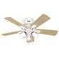 Hunter Crestfield Low Profile 42" Ceiling Fan with Lights in Fresh White, , large