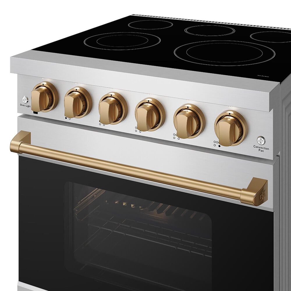Thor Kitchen Gordon Ramsay 4.6 Cu. Ft. Professional Freestanding Electric Range with Bronze Handle Kit in Stainless Steel, , large