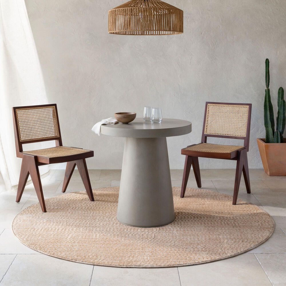 Surya Masterpiece MPC-2304 Beige, Tan and Medium Brown 6'7" Round Area Rug, , large