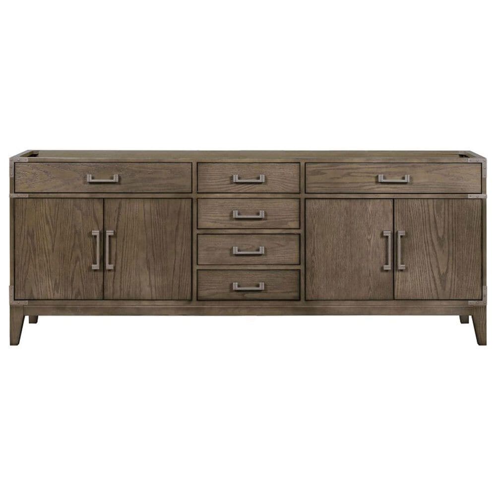 Lexora Home Laurel 84&quot; Double Bathroom Vanity in Grey Oak with White Quartz Top and Rectangular Sinks, , large