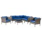 CorLiving Parksville 8-Piece Patio Sectional Set in Blended Grey/Oxford Blue, , large