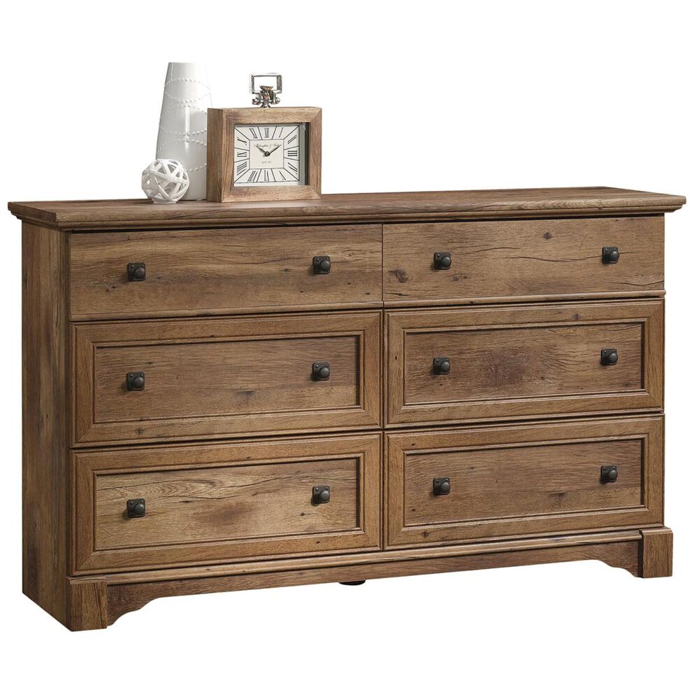 Sauder Palladia 6 Drawer Dresser in Vintage Oak, , large