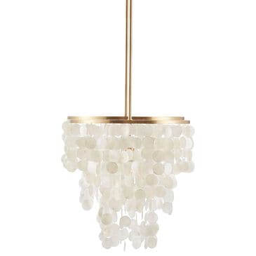 Hampton Park Isla Layered Capiz Chandelier in Gold, , large