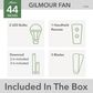 Hunter Gilmour 44" Outdoor Ceiling Fan with LED Lights in Matte White, , large