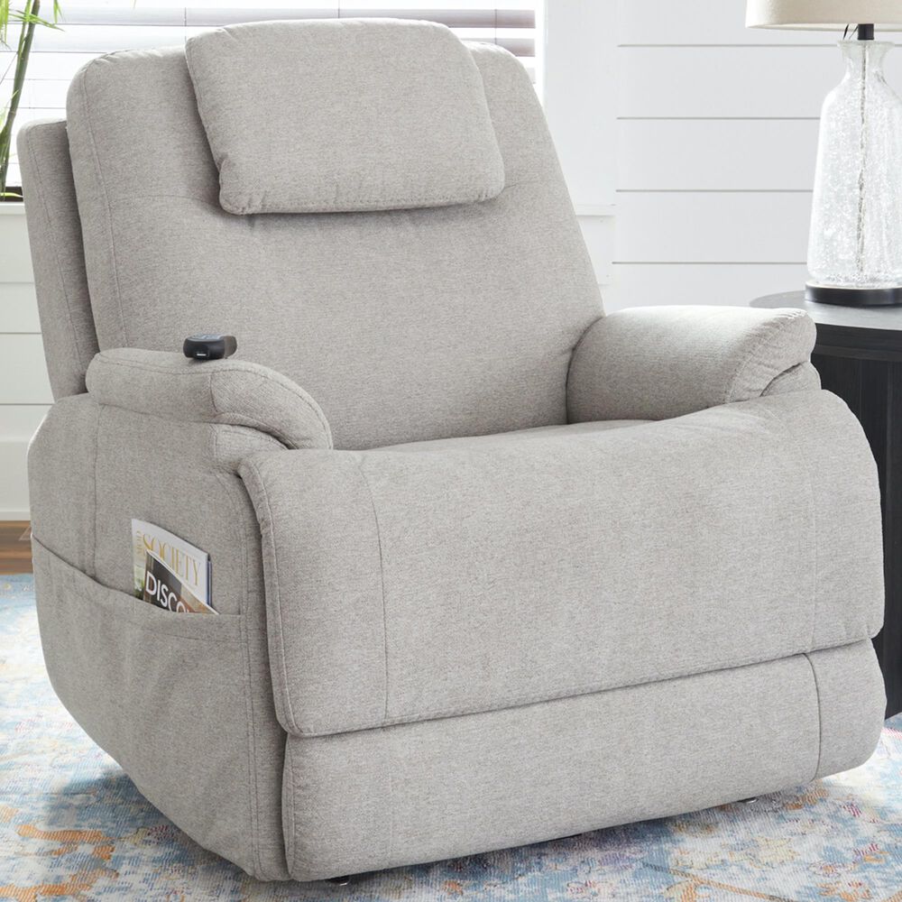 Flexsteel Zecliner Petite Power Lift Recliner in Dove, , large