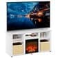 HOMLUX 47" Rectangular TV Stand with Electric Fireplace in White, , large