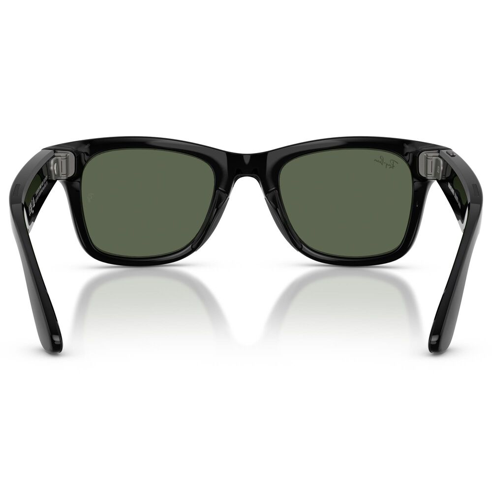 Rayban Glasses Wayfarer Gen 2 53mm Sunglasses with Green Lenses in Shiny Black, , large