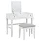 Linon Home Decor Angela Vanity with Stool in White, , large
