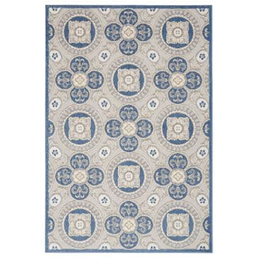 Nourison Aloha ALH30 5"3" x 7"5" Blue and Grey Indoor/Outdoor Area Rug, , large