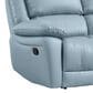 Furniture of America Glarus Manual Recliner Sofa and Loveseat Set in Powder Blue, , large