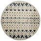 L&R Resources Sinuous Geometric Diamonds 6" Round Blue and Cream Area Rug, , large